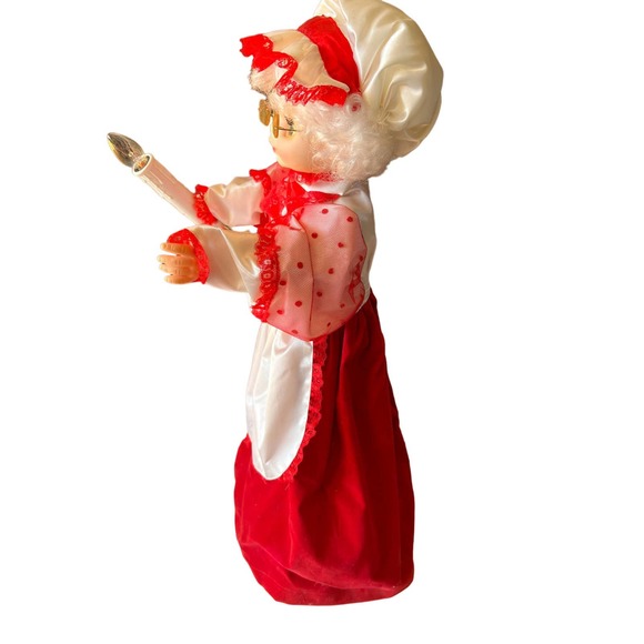 VIntage Animated Mrs Claus Waving Candle Yellow Glasses 1989 - Picture 6 of 15